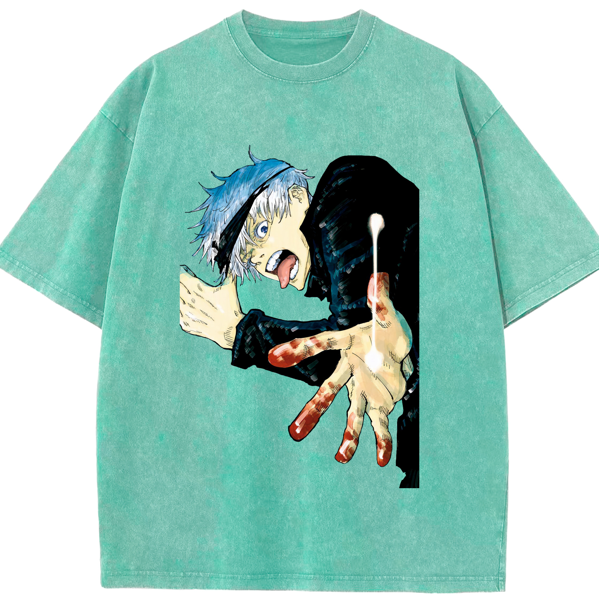 （画像用） 呪術廻戦 Jujutsu Kaisen 綿100% ヴィンテージ風 半袖Tシャツ（フロントプリント）